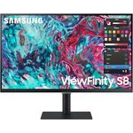 Samsung ViewFinity S8UT Business Monitor mit integrierten Lautsprechern, 27 Zoll, IPS-Panel, 4K UHD, 3.840 x 2.160 Pixel, HDR10, 99% sRGB Farbraumabdeckung, 60 Hz, 5 ms (G/G), Pivot in Schwarz