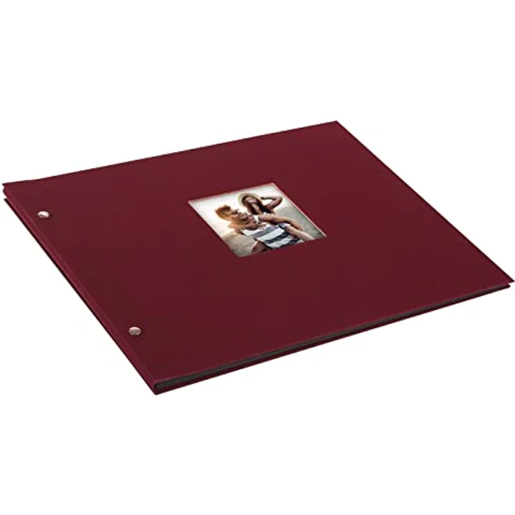 goldbuch Schraubalbum mit Fensterausschnitt, Bella Vista, 39 x 31 cm, 40 schwarze Seiten mit Pergamin-Trennblättern, Erweiterbar, Leinen, Bordeaux, 28972 – Bild 4