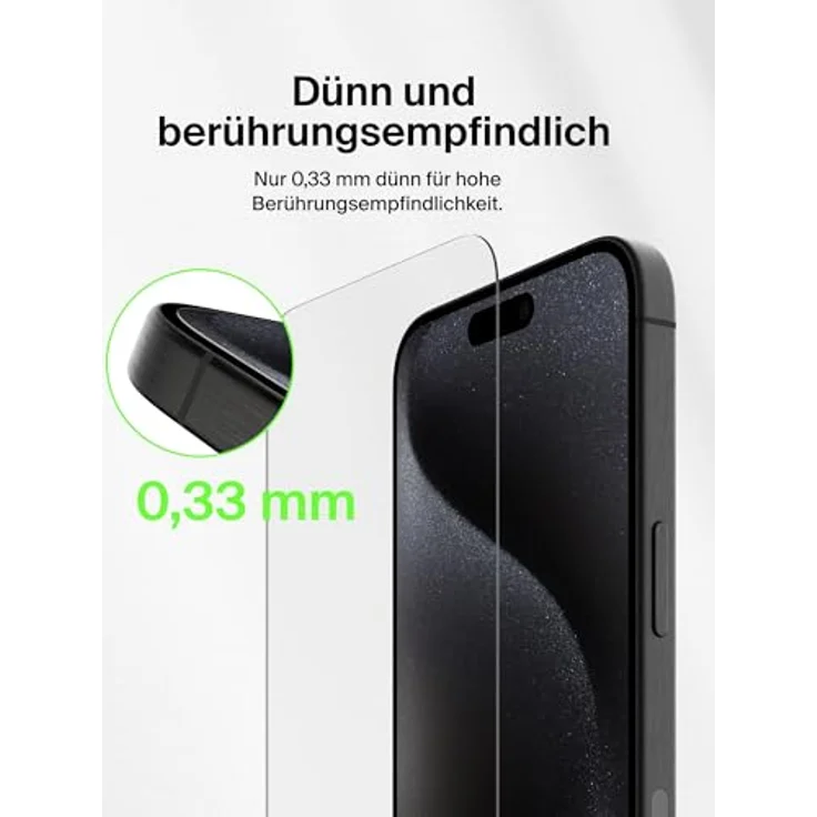 Belkin ScreenForce TemperedGlass Schutzfolie iPhone 16 Pro, dünn, kristallklar, kratzfest – Bild 4