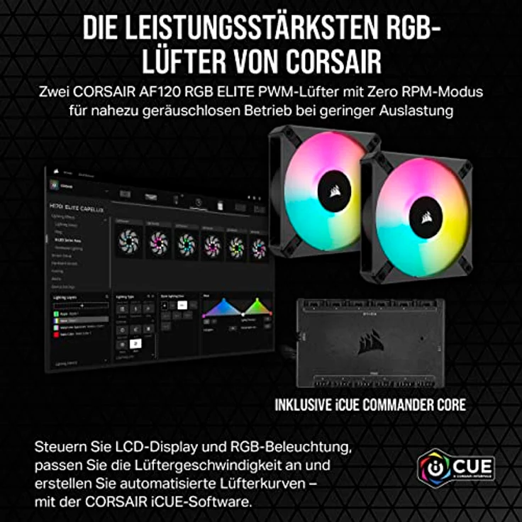 Corsair iCUE H100i Elite LCD XT, CPU Wasserkühler mit integriertem LCD-Display zur individuellen Anzeige, Schwarz – Bild 4