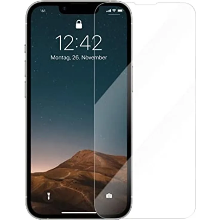 Woodcessories - Japanisches 2.5D Schutzglas kompatibel mit iPhone 14, iPhone 13, iPhone 13 Pro, kristallklar und anti-Fingerprint