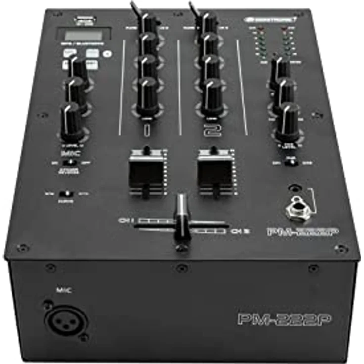 OMNITRONIC PM-222P 2-Kanal-DJ-Mixer mit Bluetooth und MP3-Player, Schwarz – Bild 5