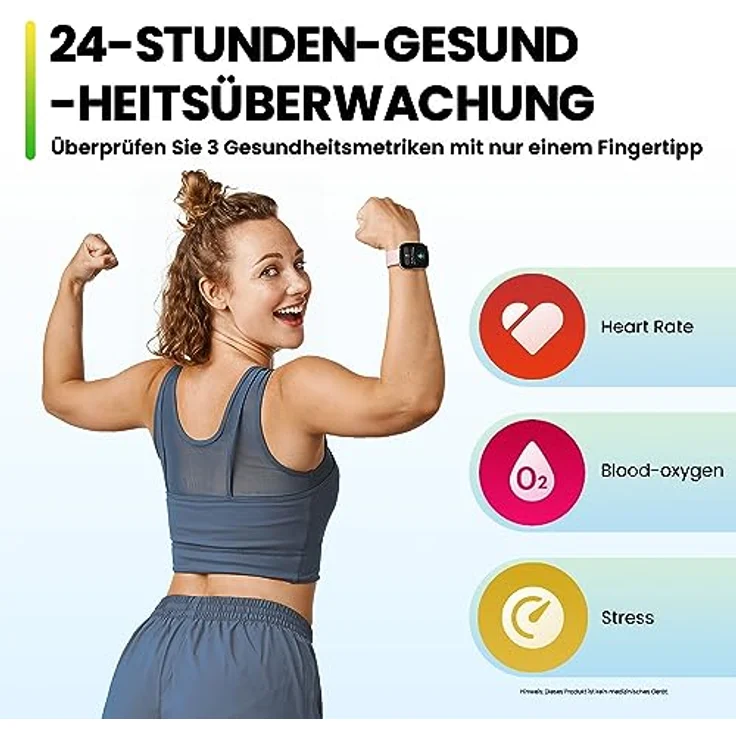 Amazfit Bip 5 Smartwatch mit Herzfrequenz, 1,91" Display mit 120 Sportmodi, Bluetooth-Anruf, GPS & 4 Satellitenpositionierungssysteme, Alexa, SpO2-Monitor, 10 Tage Akkulaufzeit für Damen Herren – Bild 3