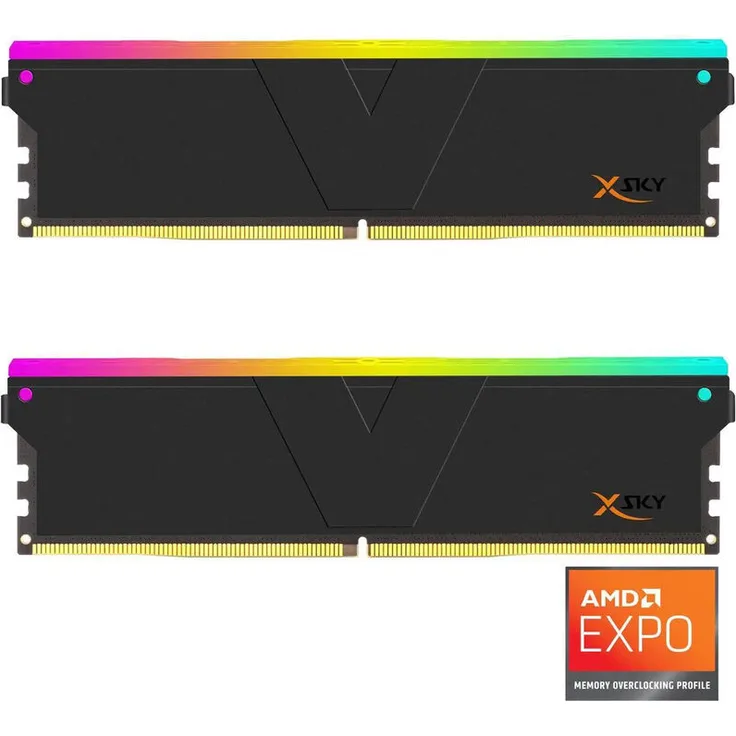 V-Color Manta XSky RGB DDR5-6000 RAM, 32 GB (2x 16 GB), CL28, AMD EXPO, schwarz