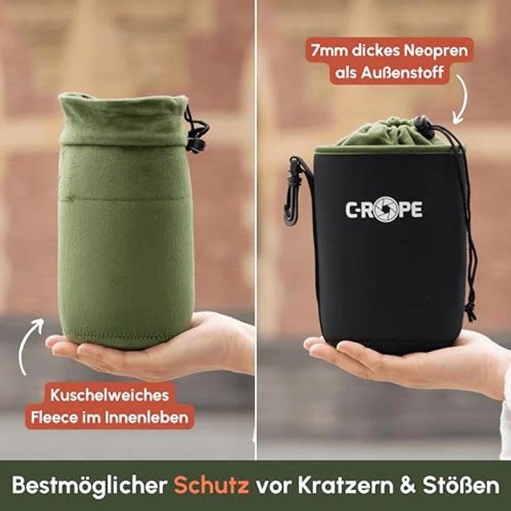 C-Rope Neopren Objektivbeutel mit Fleece-Fütterung, Größe XXL, wasserabweisend & vielseitig einsetzbar - Preisvergleich – Bild 2