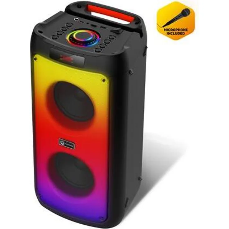 Connect IT Hyperbass BEAT+ kabelloser Party-Lautsprecher, SCHWARZ mit LED-Hintergrundbeleuchtung