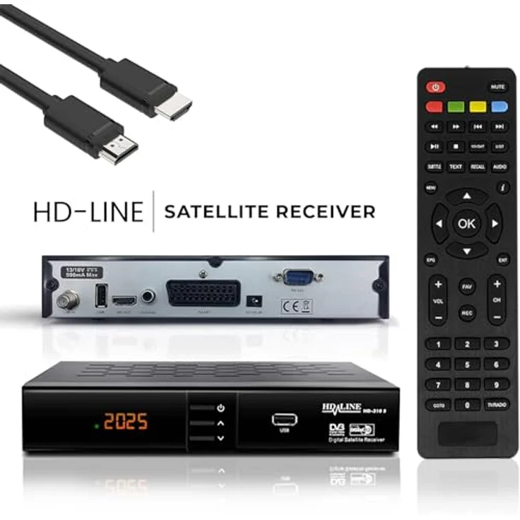 HD-LINE HDMI Receiver Satellit HD Digitaler Satelliten Receiver HDMI DVB S2 Receiver für Sat HD HDMI Sat Receiver HDMI HD Receiver Sat Digital für Satelliten Resiver für TV DVB-S, Mit PVR Schwarz – Bild 7