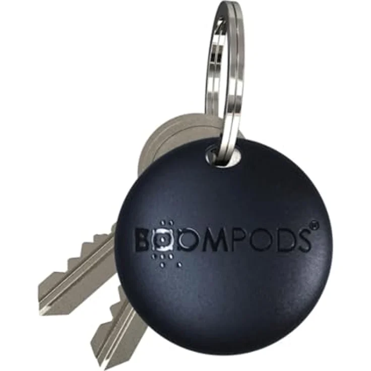 Boompods Boomtag Schlüsselfinder, Mini GPS Tracker aus Ozeanplastik, Bluetooth kompatibel mit Android & Apple, Gegenstandsfinder für Schlüssel und Haustiere, Grau – Bild 1