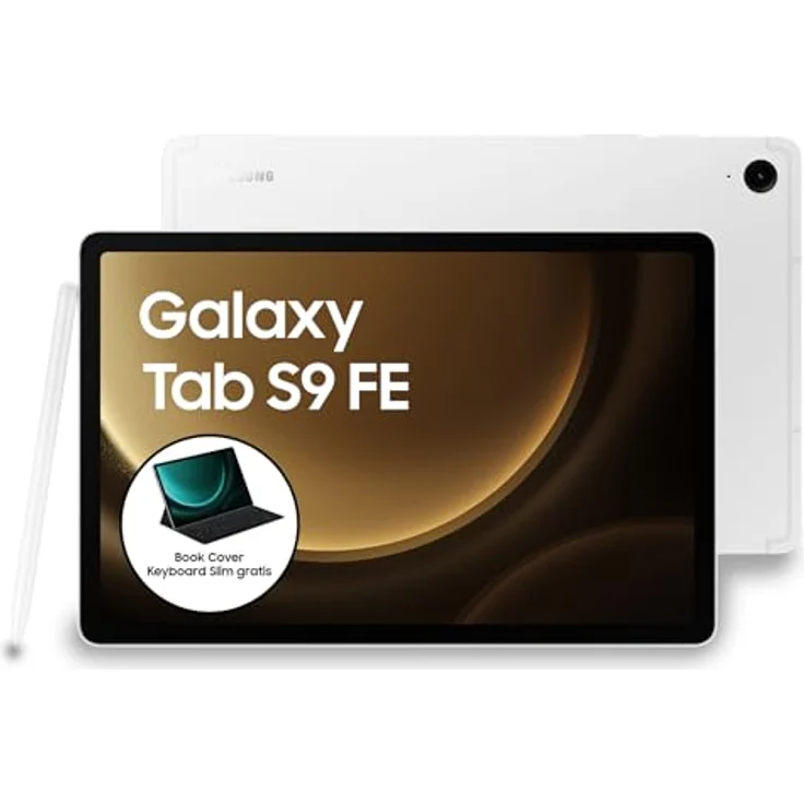 Samsung Galaxy Tab S9 FE Android-Tablet, Mit Stift (S Pen), Lange Akkulaufzeit, Simlockfrei ohne Vertrag, WiFi, 128 GB, Silber – Bild 1