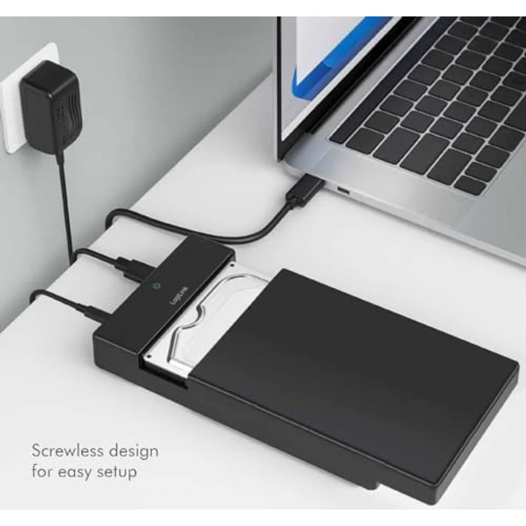 LogiLink UA0460 Festplattengehäuse, für 3,5-Zoll SATA HDD/SSD, USB 3.0, robuste Kunststoffkonstruktion – Bild 4