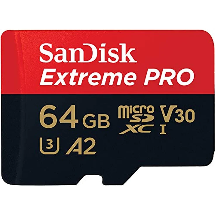 SanDisk 64 GB Extreme PRO microSDXC-Karte + SD-Adapter + RescuePRO Deluxe, bis zu 200 MB/s, mit A2 App Performance, UHS-I, Class 10, U3, V30 – Bild 1