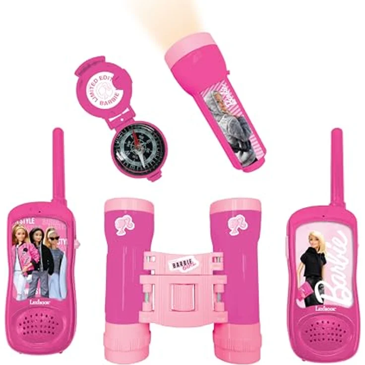 Lexibook Barbie-Abenteurer-Set, komplettes Funkgeräte-Set mit Fernglas, Kompass und Taschenlampe – Bild 1