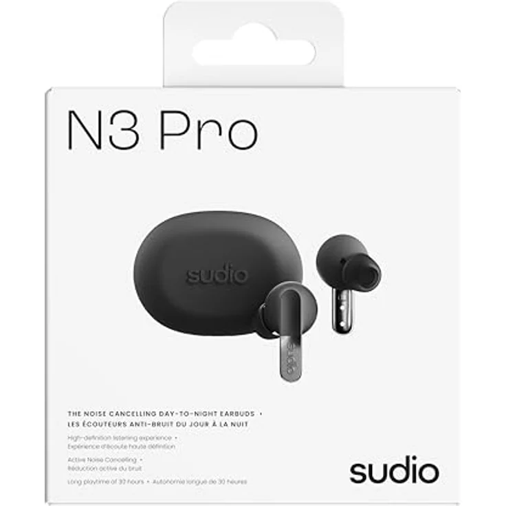 Sudio N3 Pro Black, Kabellose Kopfhörer mit aktiver Geräuschunterdrückung und IPX4 Wasserbeständigkeit, Schwarz – Bild 7