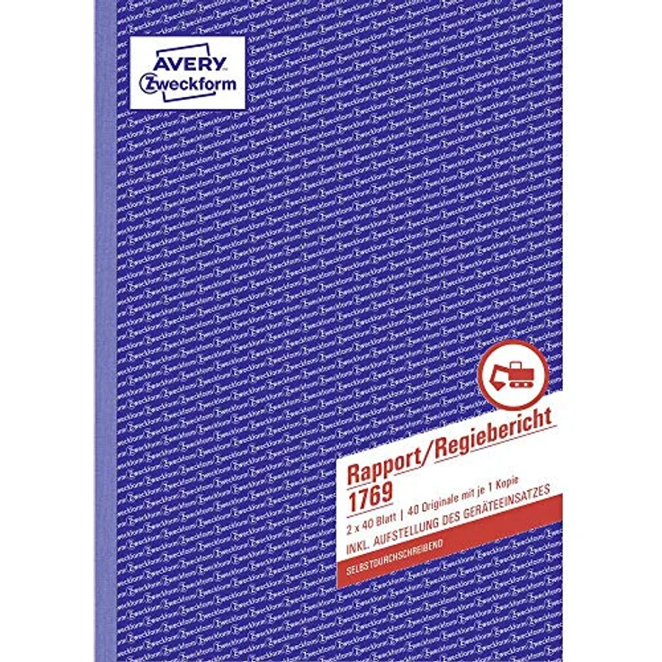Avery Zweckform Regiebericht Formular 1769, DIN A4, 2x40 Blatt, selbstdurchschreibend, gelb, FSC-zertifiziert – Bild 2