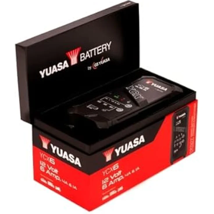 Yuasa GS Yuasa Spezial Smart Charger 12V YCX6 Ladegerät für AGM Lithium Gel Batterien, neunstufiger Lade- und Ladungserhalt-Prozess, schnelles Aufladen, Automatische Batteriediagnose, aktiv gekühlt – Bild 3