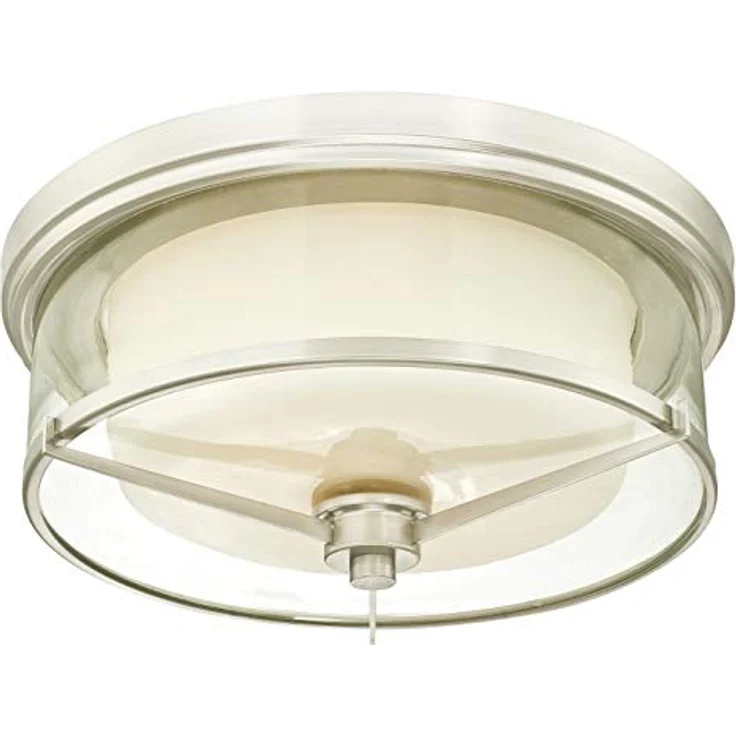 Westinghouse 63312 33 cm Deckenleuchte für den Innenbereich, Gebürstetes Nickel mit mattiertem Glas und Klarglas – Bild 1