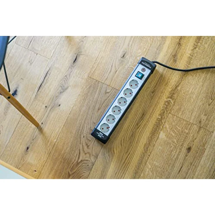 Brennenstuhl Premium-Line, Steckdosenleiste 6-fach (Steckerleiste mit Schalter und 5m Kabel - 45° Anordnung der Steckdosen, Made in Germany) schwarz-grau – Bild 5
