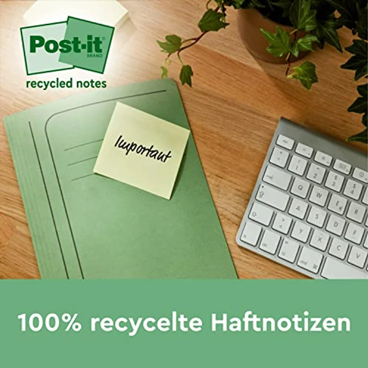 Post-it Super Sticky RSS12CY, Recycling Haftnotizen, extrastark, doppelt so stark haftend, bunt – Bild 4