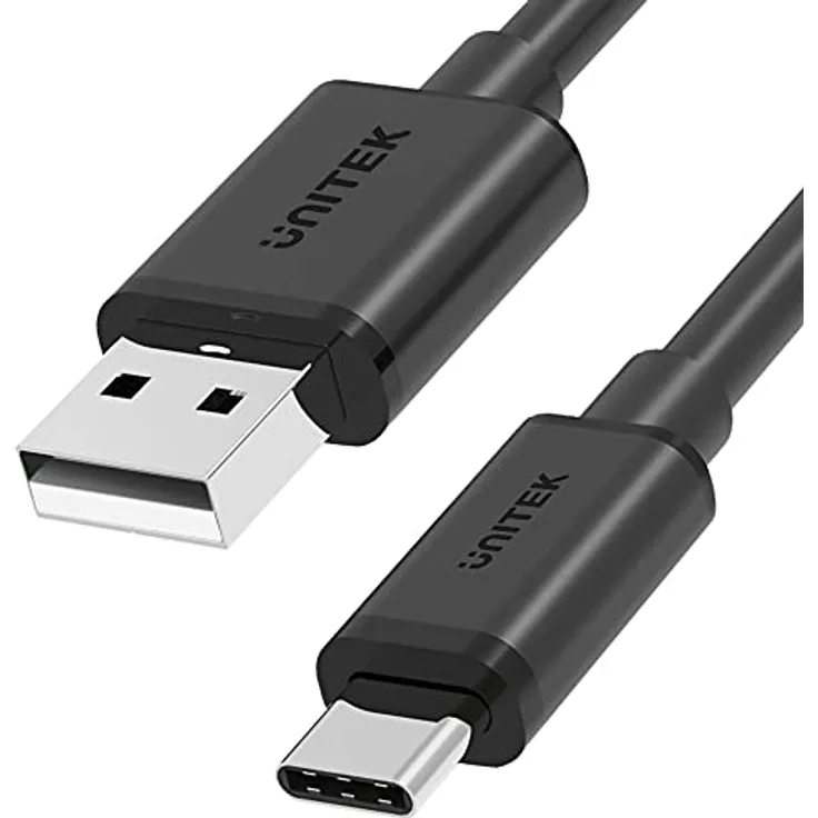 Unitek USB-A - USB-C Kabel kurz 50cm Y-C481BK / USB 2.0 Standard/Quick Charge 3.0 / Laden/Strom- und Datenübertragung/Durchsatz: 480 Mbps/PVC/Schwarz