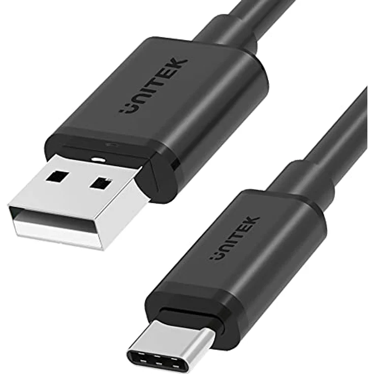 Unitek USB-A - USB-C Kabel kurz 50cm Y-C481BK / USB 2.0 Standard/Quick Charge 3.0 / Laden/Strom- und Datenübertragung/Durchsatz: 480 Mbps/PVC/Schwarz – Bild 1