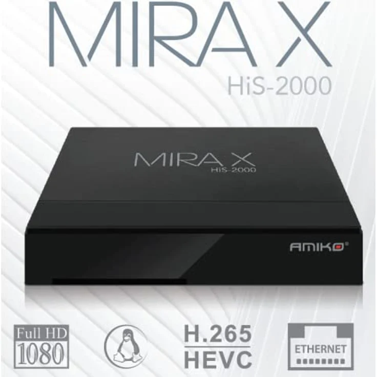 M@TEC Amiko Mira X HiS-2000 DVB-S2X HEVC Sat Receiver, 2x USB 2.0, 100Mbps Ethernet, HDMI, Multi Stream – Bild 2