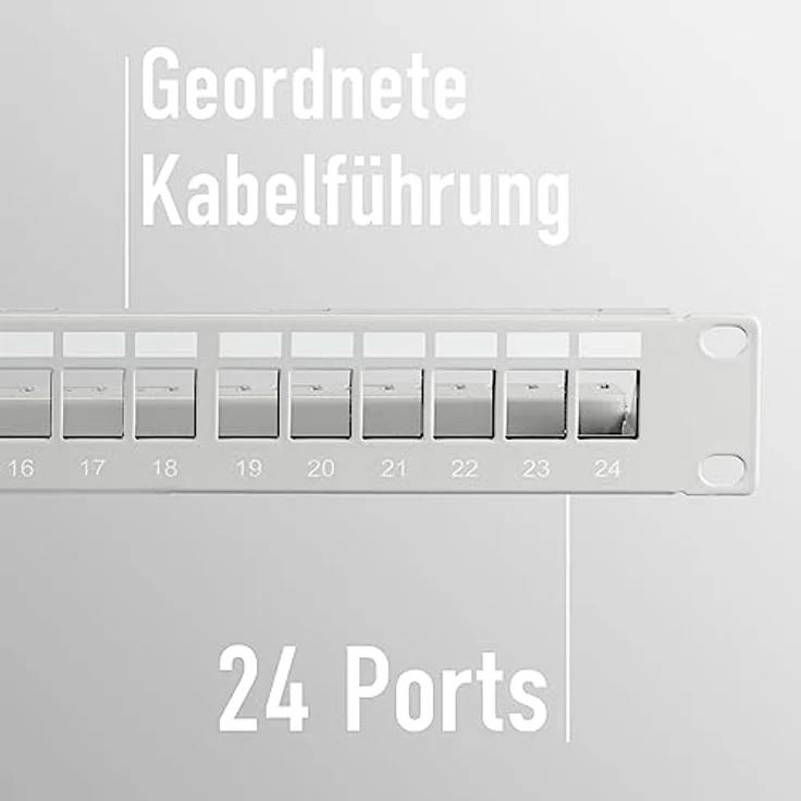 EFB-Elektronik Verteilerfeld Patchpanel 19 Zoll 1HE, 24-Port, grau, platzsparend und wartungsfreundlich – Bild 4