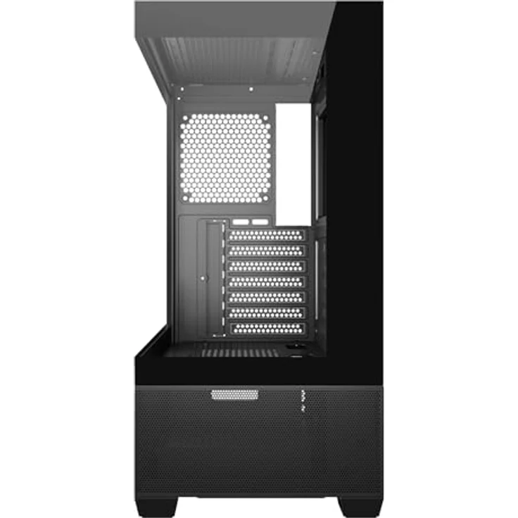 Unykach ATX REVELAT, schwarzes PC-Gehäuse mit Platz für Grafikkarten bis 425 mm und Flüssigkeitskühlung bis 360 mm – Bild 2