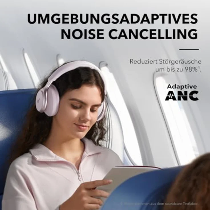 Soundcore Space One Over-Ear Kopfhörer Rosa – ANC, 2× Stimmunterdrückung, Hi-Res Audio, 40h, Bluetooth 5.3, App – Bild 3