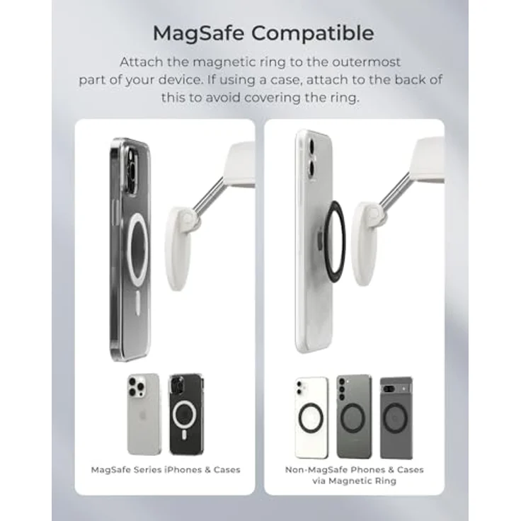 iOttie Treker Magnet-Flugzeughalterung inkl. Magsafe Sticker und Karabiner, für iPhone und Smartphones, Weiss – Bild 6