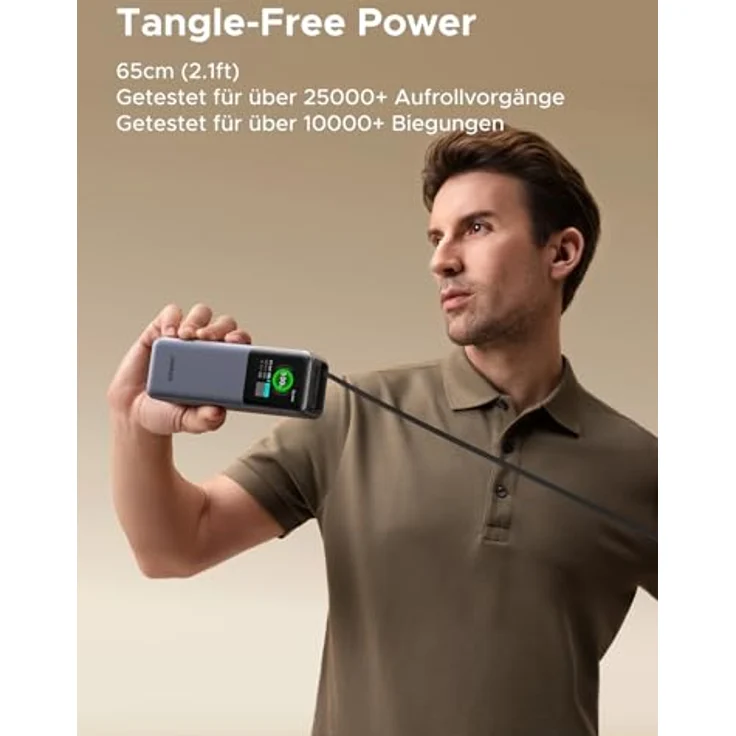 UGREEN Nexode Power Bank 20000mAh, 165W Schnellladen, 65cm einziehbares Kabel, kompatibel mit iPhone 16/15 Serie, Galaxy S25, MacBook und Dell Laptop – Bild 2