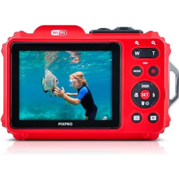 KODAK Pixpro WPZ2 Kompaktkamera, 16 M Pixel, wasserdicht bis 15 m, stoßfest, 720p Video, LCD 2,7 Zoll, Li-Ion-Akku, Rot – Bild 4