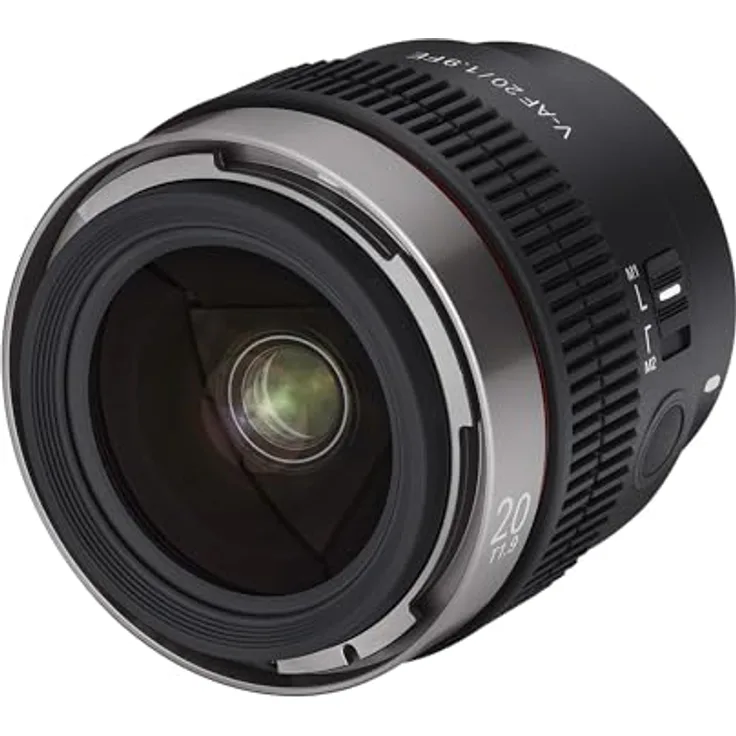 SAMYANG V-AF 20mm T1,9 FE für Sony E, Videoobjektiv, Auto Fokus Objektiv, Cine Lens 8K Unterstützung, Custom Switch und Button
