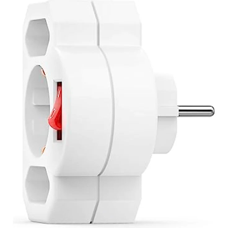 Hama Steckdosenadapter, mit Schalter (Steckdosenadapter 3fach, Steckdosenadapter mit Schalter, Mehrfachstecker, Multistecker, Mehrfachsteckdose, Multisteckdose) weiß – Bild 3