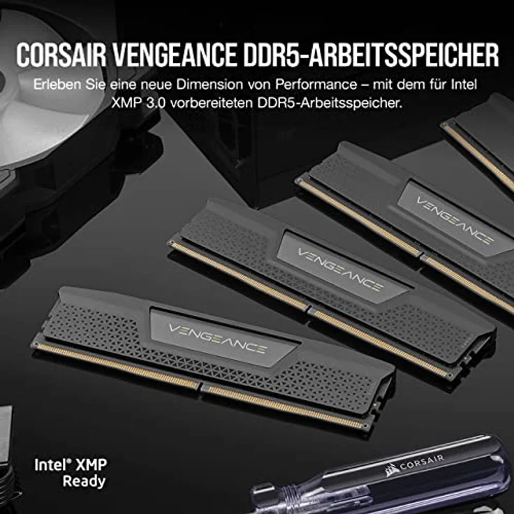 CORSAIR Vengeance DDR5 RAM 64GB (2x32GB) 6000MHz CL30 Intel XMP iCUE Kompatibel Computer Speicher - Schwarz (CMK64GX5M2B6000C30) – Bild 2