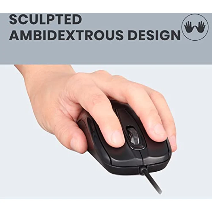 Perixx PERIMICE-209C USB-C Kabelgebundene Maus für Links- und Rechtshänder, Schwarz – Bild 5