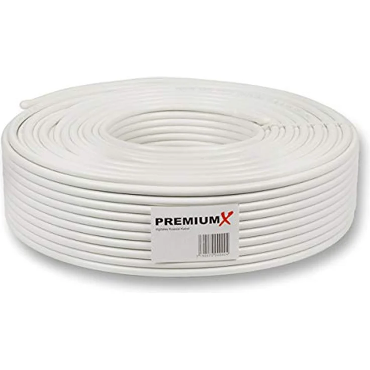 PremiumX BASIC 50 m Koaxialkabel 135 dB 4-Fach geschirmt Kupfer-Stahl Satelliten Koaxkabel Antennenkabel Digital SAT TV Kabel 50m – Bild 2