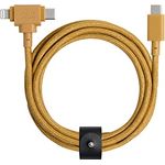 Native Union Belt Cable Duo – 1,5 m Universal-Ladekabel mit Ultra-Starkem Geflechtschlauch – Aus Recyceltem Material – 2-in-1 MFi-zertifizierte Stecker für Lightning- & Type-C-Geräte (Kraft)