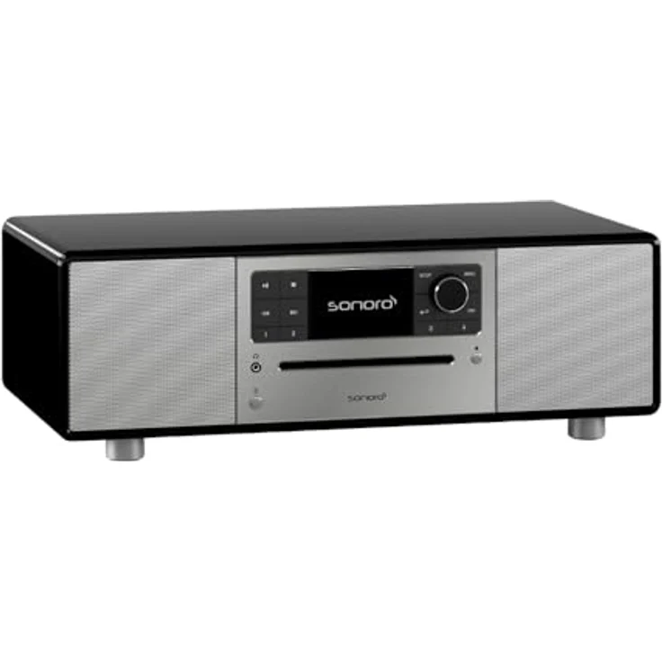 sonoro Prestige Kompaktanlage mit CD-Player, 2-Wege-Soundsystem, DAB+, FM, Spotify, Deezer, Schwarz (hochglänzend) - Silber, 2026 – Bild 1