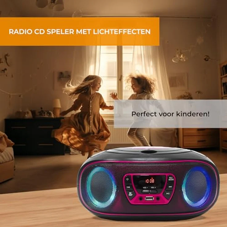 Denver Electronics TCL-212BT - CD-Player (4 W, FM, Extern, Tragbarer CD-Player, Pink, 3,5 mm) – Bild 2