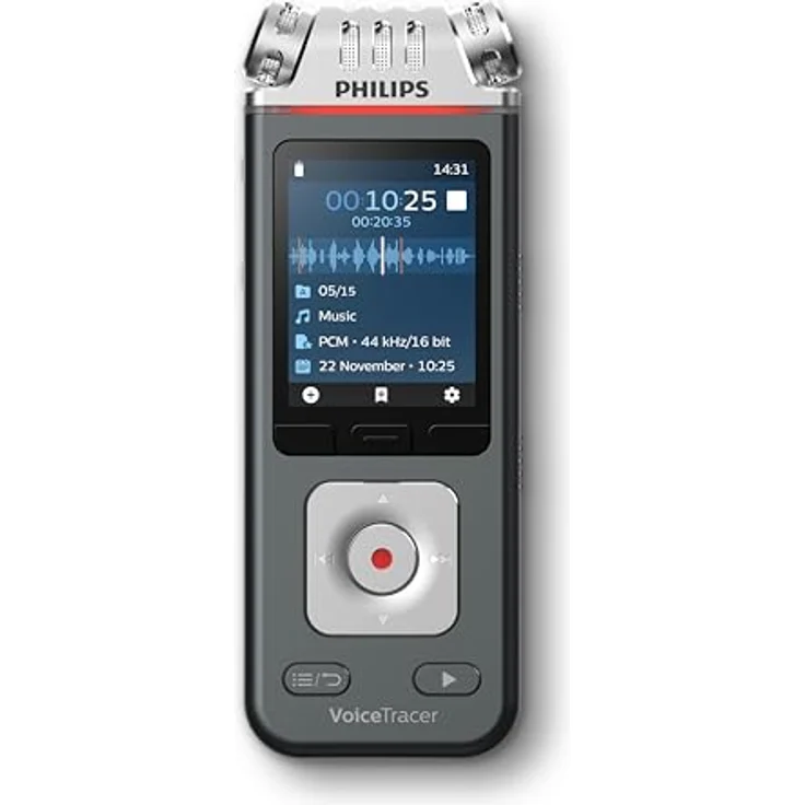 Philips DVT6115 VoiceTracer Enregistreur audioavec logiciel de reconnaissance vocale dans le cloud Sembly, 3 microphones haute fi délité, enregistrement de 24 bits/96 kHz – Bild 2