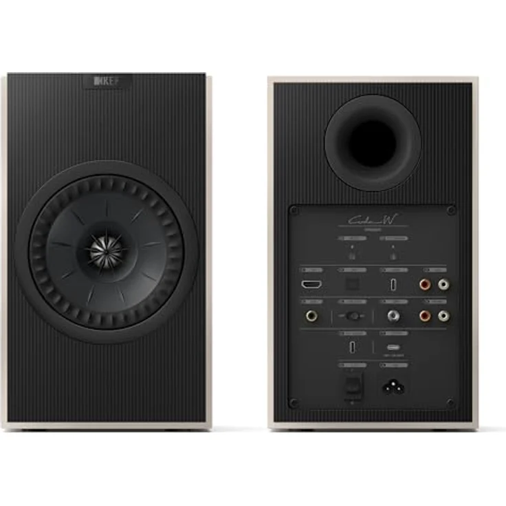KEF Coda W Kabellose HiFi-Regallautsprecher, Nickel Grey | Bluetooth 5.4 aptX Lossless, kompatibel mit Plattenspieler, Fernseher, PC & Laptop, 200 Watt Leistung – Bild 2