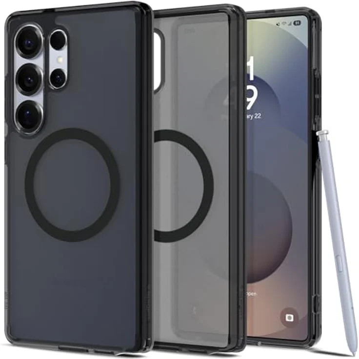 Spigen Ultra Hybrid MagFit Hülle für Samsung Galaxy S25 Ultra, Kompatibel mit MagSafe -Frost Black mit integriertem Magnet und Schutzrand – Bild 1