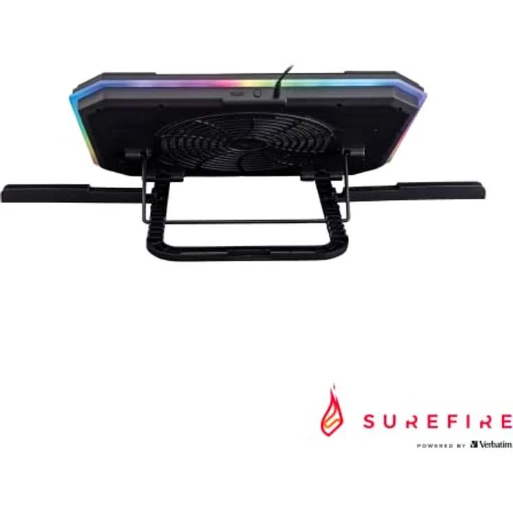SureFire Bora X1 Gaming Laptop Cooling Pad, Laptop-Kühler für Laptops bis 17 Zoll, regulierbare Fan Geschwindigkeit, mehr Leistung, RGB-Beleuchtung – Bild 3