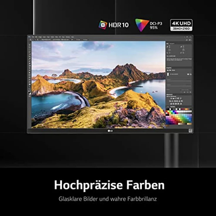 LG UltraFine Ergo 4K IPS Monitor 32UN880-B.BEU 80,01cm - 31,5 Zoll, UHD, ergonomischer Standfuß, HDR10, Gaming Features, Schwarz – Bild 3