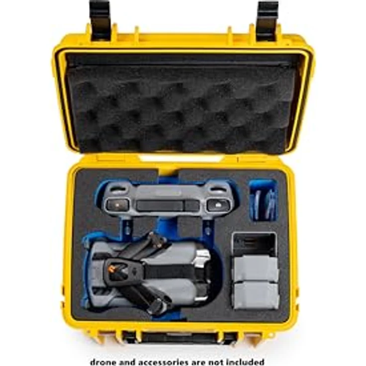 B & W International Transportkoffer für DJI Mini 5 Pro, extrem stabil, wasserdicht nach IP67, mit Hartschaumanlage, schwarz/blau – Bild 4