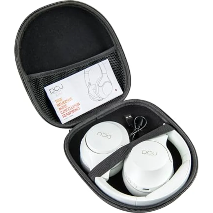 DCU TECNOLOGIC, Kabellose Bluetooth-Kopfhörer mit 15 Stunden Akkulaufzeit, USB-C-Aufladung, faltbarem Design und Freisprechfunktion, Weiß – Bild 5