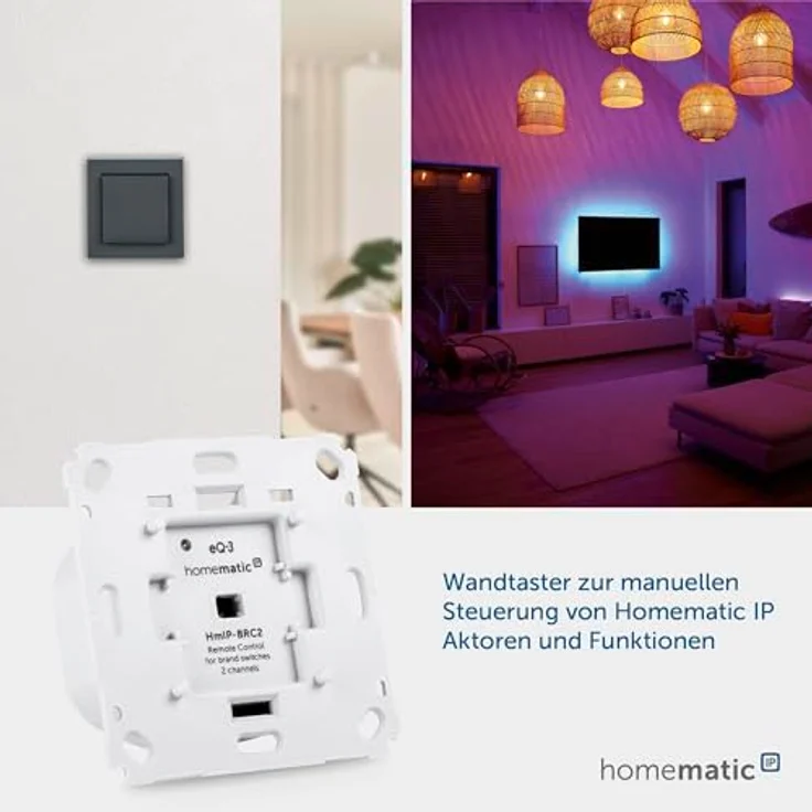 Homematic IP Wandtaster für Markenschalter – 2-fach (HmIP-BRC2) – Bild 5