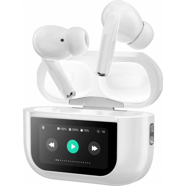 Technaxx MusicMan TWS ANC In-Ear Kopfhörer Pro BT-X72, True Wireless Stereo mit Touchscreen Ladebox und aktiver Geräuschunterdrückung, schwarz – Bild 1
