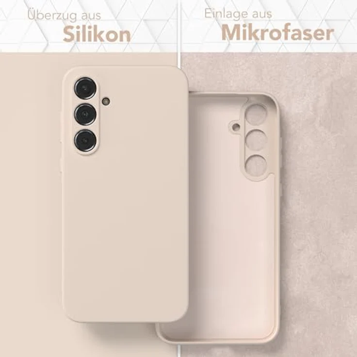 EAZY CASE Silikonhülle für Samsung Galaxy A35, beige TPU Case mit Kameraschutz, dünn und stoßfest, kratzresistent, kompatibel mit Handykette – Bild 3
