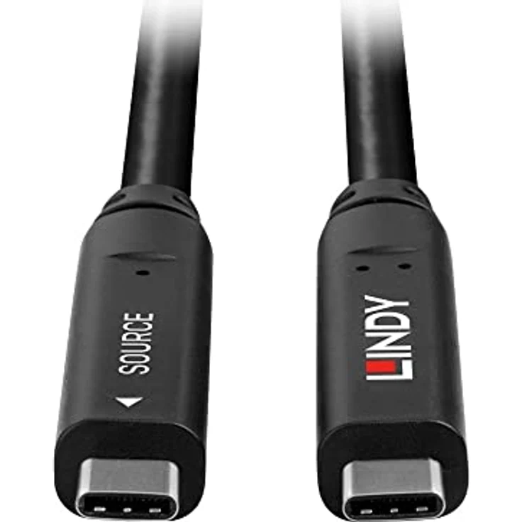 LINDY 10m USB 3.2 Gen 1 & DP 1.4 Typ C Hybrid Cable, Schwarz, Plug & Play, hohe Abhörsicherheit, ideal für Konferenzräume und LFDs – Bild 4